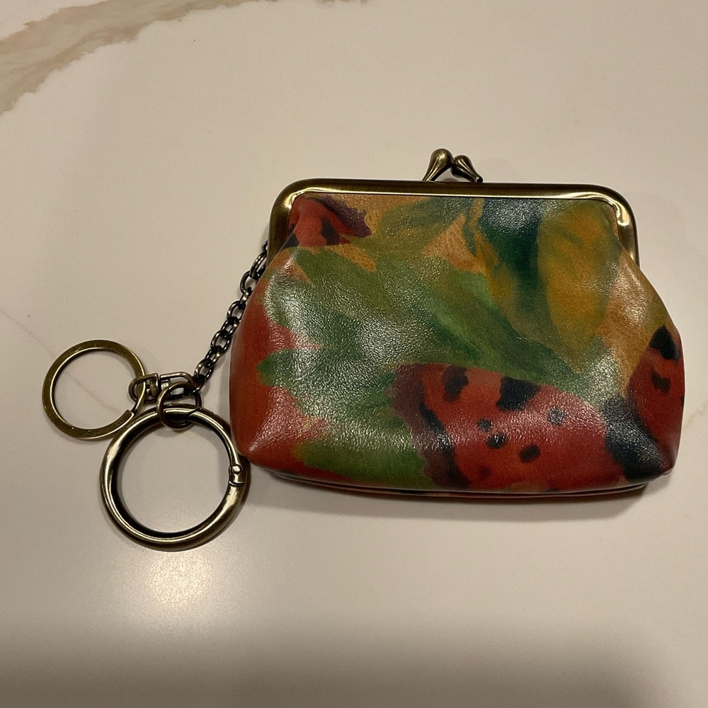 Patricia Nash Watercolor Butterfly Leather Large Framed Coin Purse